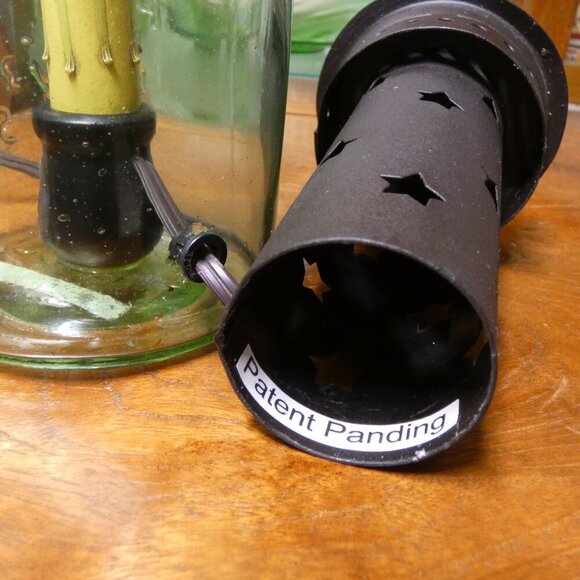 Colonial Tin Works Antique Mason Jar table lamp / wax warmer - Picture 7 of 14